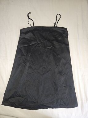 Revamped Black Spaghetti Strap Mini Dress